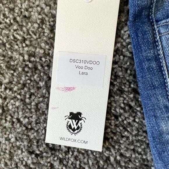 WILDFOX Lara Cutoff Denim Shorts in Voo doo fringe jean shorts size 27 nwt - Picture 7 of 8